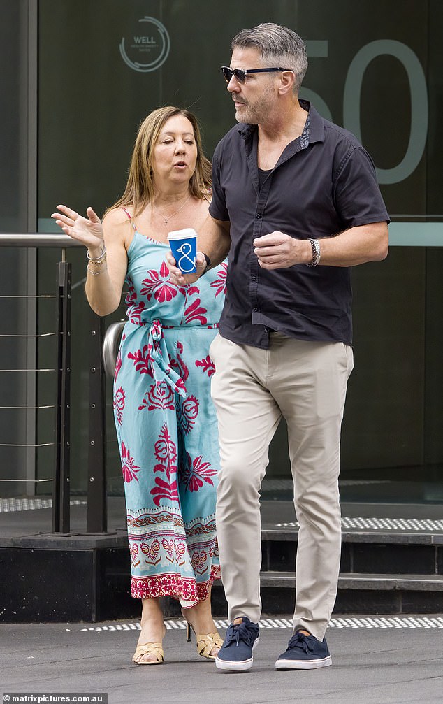 During the outing, the pair were also seen chatting as they strolled down the footpath, before Barry answered a call on his phone