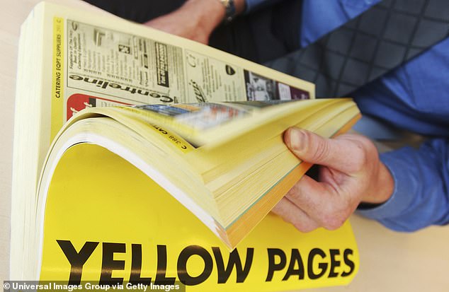 Nearly two-thirds do not know the analogue pleasure of looking up a number in that iconic directory (pictured, file photo), which went out of print in 2019 after more than five decades