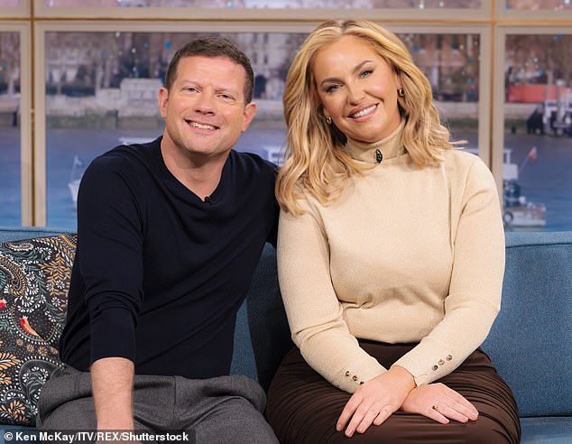 The presenter, 40, who has regularly appeared on the daytime show since 2019, admitted to recently struggling with career 'hurdles'; pictured with Dermot O'Leary in 2024