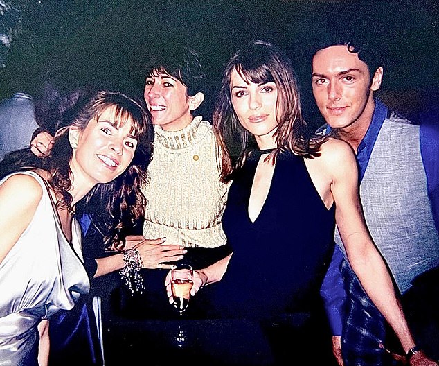 Actress Elizabeth Hurley poses at a party in October 1996 with ¿friend¿ Ghislaine Maxwell in a bombshell picture posted last night on social media
