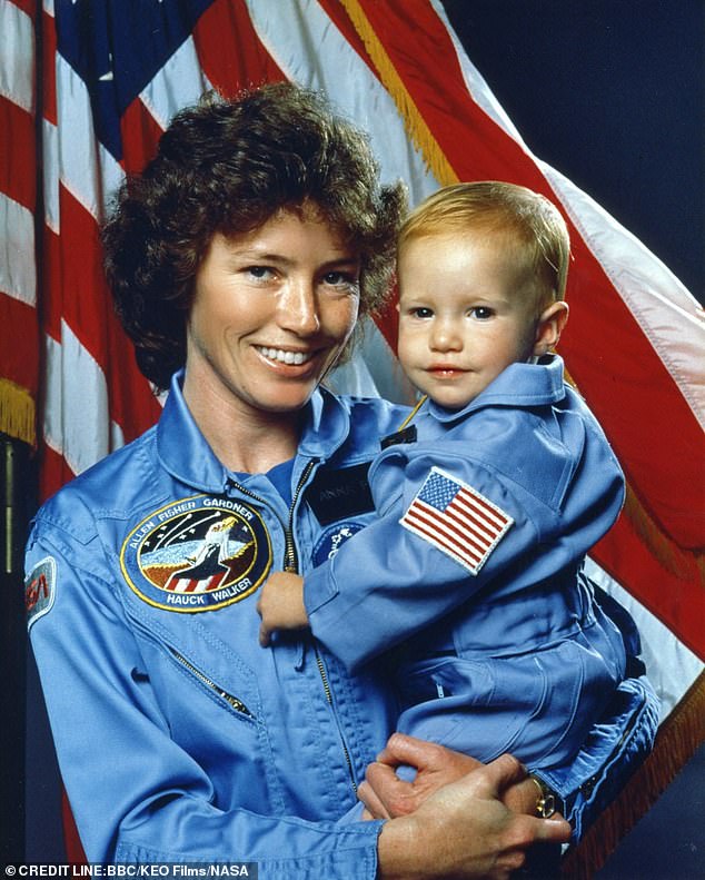 Anna Fisher (pictured), the first mother to go into orbit, who was so dedicated to the training programme that, three days after giving birth to daughter Kristin (also pictured), she was back at NASA, preparing for her first flight