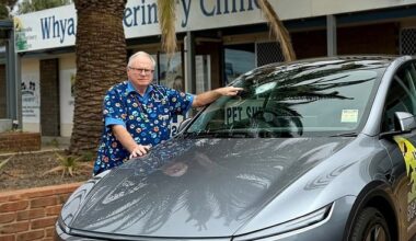 Dr Andrew Melville-Smith, a vet from Whyalla, South Australia, may have narrowly avoided a cosmic calamity after his brand-new Tesla was hit by a meteorite