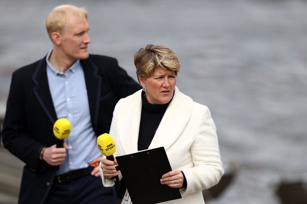 BBC Sport presenter Clare Balding looks on during The Boat Race