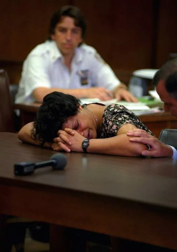 Awilda Lopez, mother of slain Elisa Izquierdo, cries during sentencing for the murder of her daughter