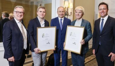 Patrick Collison and U2’s The Edge and Adam Clayton address investment conference