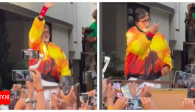 Amitabh Bachchan greets fans outside Jalsa and distributes goodies on his 83rd birthday – WATCH |