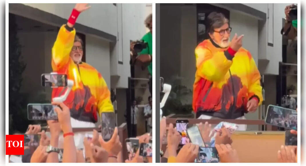 Amitabh Bachchan greets fans outside Jalsa and distributes goodies on his 83rd birthday – WATCH |