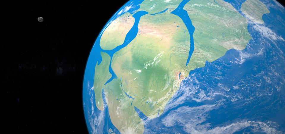 Earth planet with ancient supercontinent Rodinia