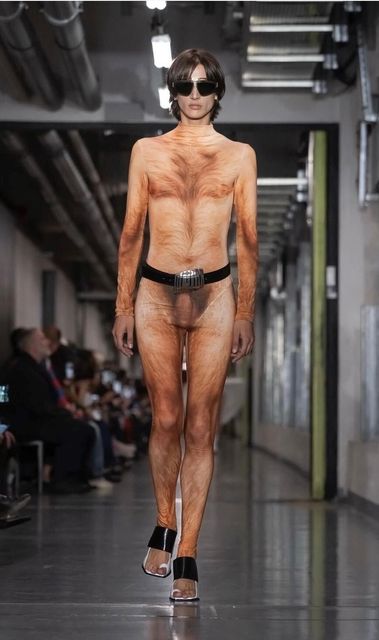 Duran Lantinks morphsuit of a hairy naked man for Jean Paul Gaultier: Photo: Getty