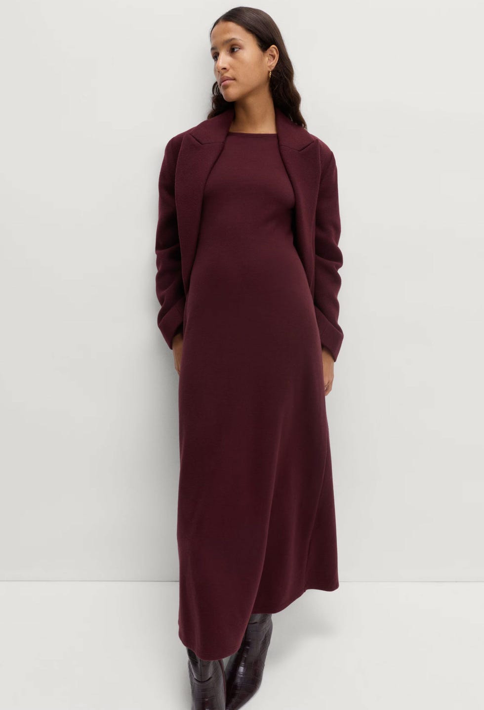 Cotton Rich Cosy Midi Column Dress