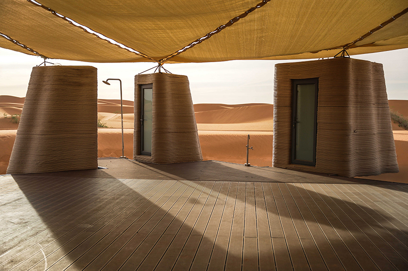 3D printed concrete habitat shelters reforestation volunteers in mongolia's desert