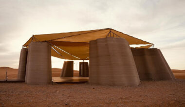 desert ark is a 3D printed concrete habitat in mongolia's desert