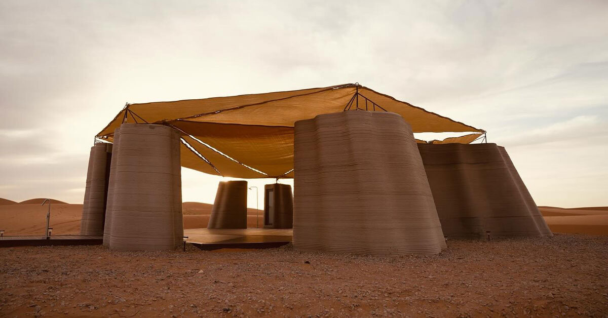desert ark is a 3D printed concrete habitat in mongolia's desert