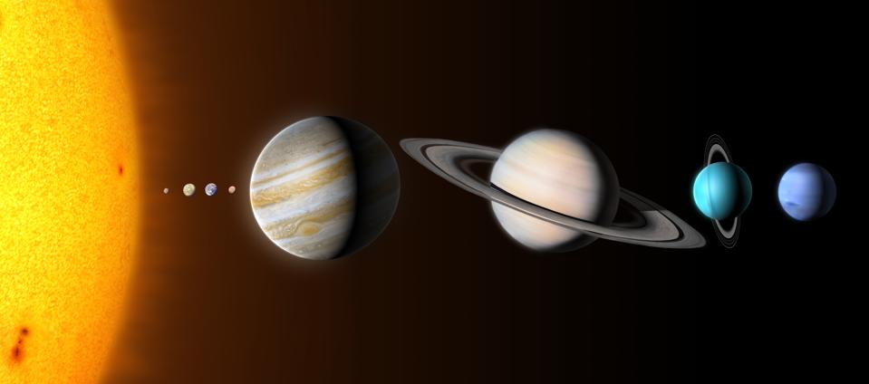 Solar system planets, illustration