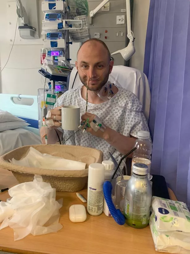 Dan while he was being treated in hospital