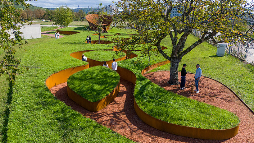 balkrishna doshi’s final project unfolds in spiraling steel forms on the vitra campus, germany