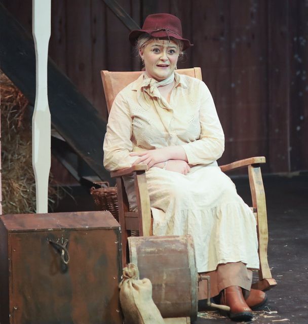 Jasmine O Donoghue as Aunt Eller at Creagh College Presents Oklahoma in The Gorey Little Theatre. PHOTO: Sabrina Ffrench