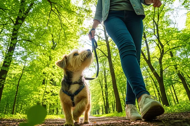 Someone walking with their dog