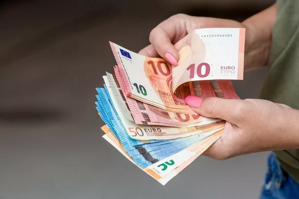 A person holding euro notes
