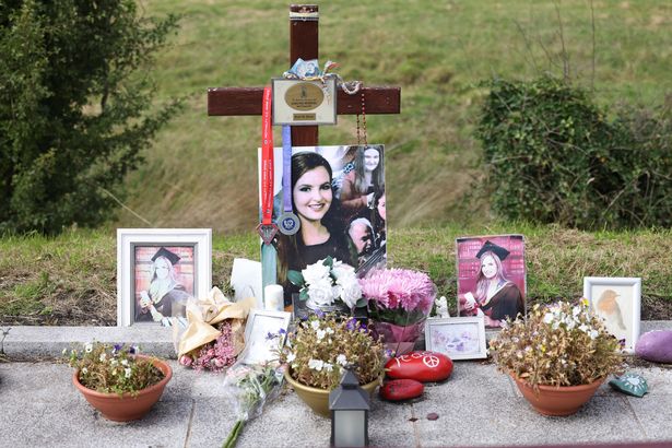 A memorial for Ashling Murphy along the banks of a canal near her home in Tullamore, Co. Offaly
