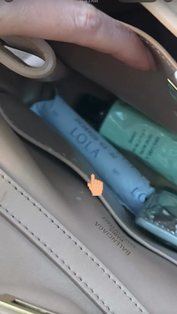 She posted a third photo of a tampon in her bag. Hilary Duff/Instagram