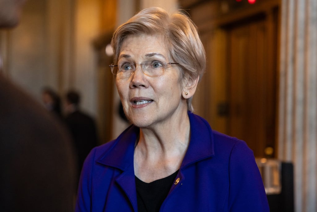 Massachusetts Senator Elizabeth Warren, the lead Democratic co-sponsor of the bipartisan legislation that curbs advanced technology exports to China and other foreign adversaries of the US. Photo: EPA