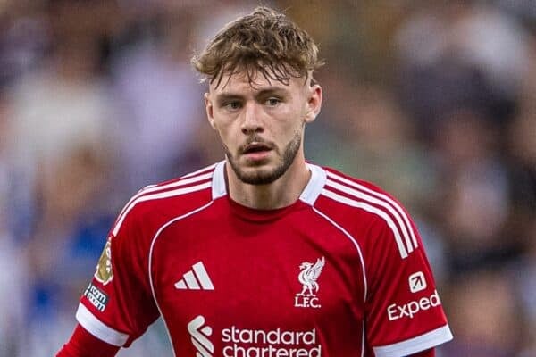 NEWCASTLE-UPON-TYNE, ENGLAND - Monday, August 25, 2025: Liverpool's Conor Bradley during the FA Premier League match between Newcastle United FC and Liverpool FC at St James' Park. Liverpool won 3-2. (Photo by David Rawcliffe/Propaganda)