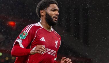 LIVERPOOL, ENGLAND - Wednesday, October 29, 2025: Liverpool's Joe Gomez during the Football League Cup 4th Round match between Liverpool FC and Crystal Palace FC at Anfield. Palace won 3-0. (Photo by David Rawcliffe/Propaganda)