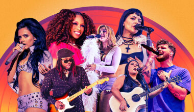 From left: Jessie Murph, Leon Thomas, Ravyn Lenae, Addison Rae, María Zardoya, Gigi Perez and Alex Warren