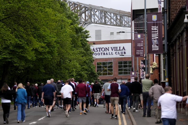 Fans arriving at Villa Park, Birmingham, where Israeli club Maccabi Tel Aviv are due to play next month. Photograph: Nick Potts/PA Wire