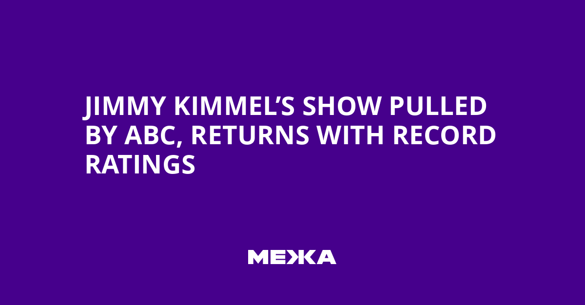 Jimmy Kimmel’s Show Pulled by ABC, Returns with Record Ratings | Ukraine news