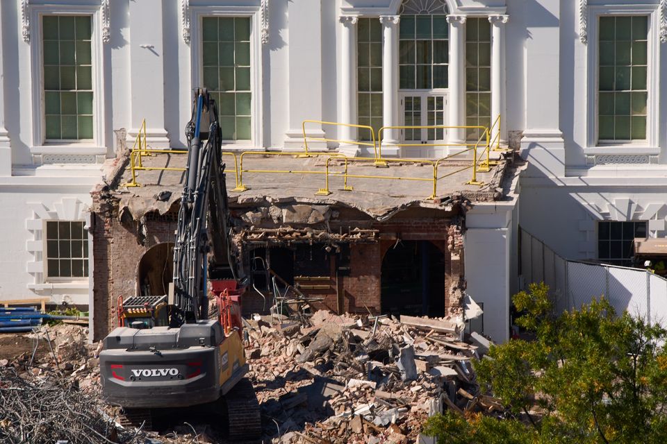 Work continues on the demolition of a part of the East Wing of the White House (Jacquelyn Martin/AP)