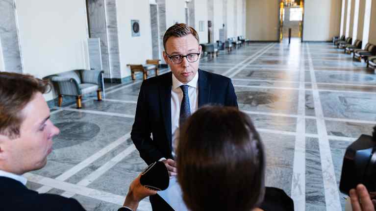 Photo shows Finland's Employment minister Matias Marttinen (NCP).