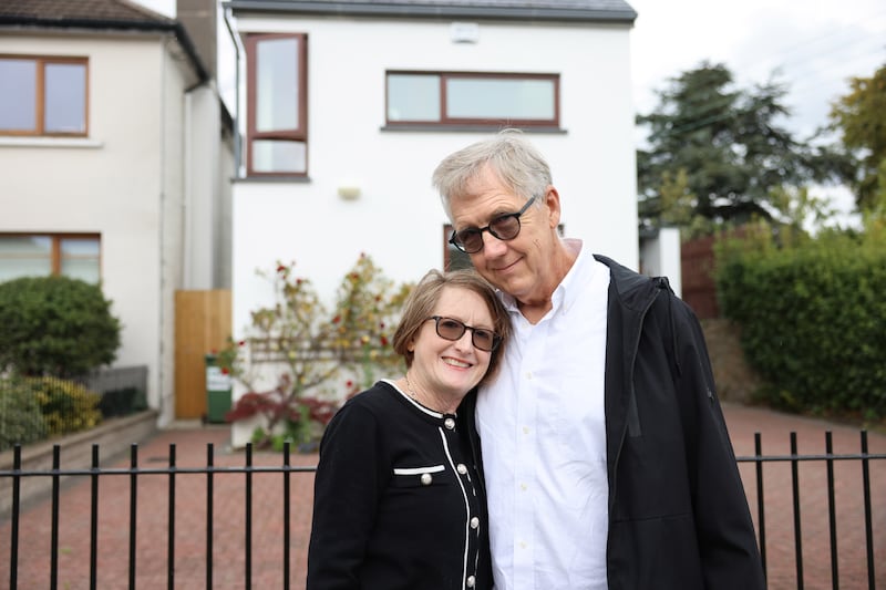 Kim Mathis and Richard Reep in Dundrum, Dublin. Photograph: Dara Mac Dónaill