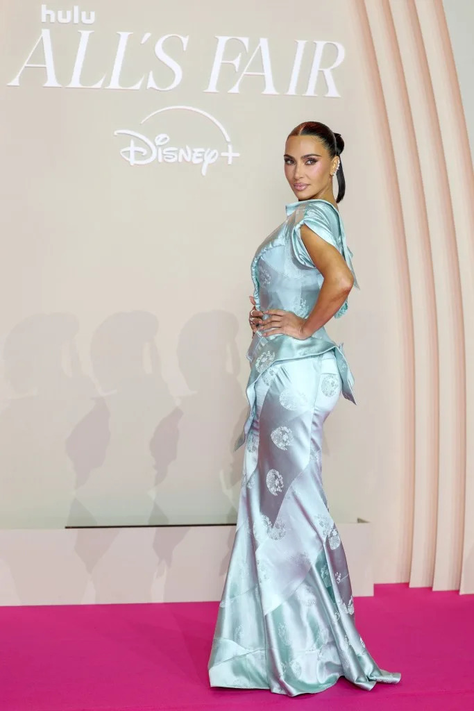 Kardashian stepped out for the Paris premiere of “All’s Fair” wearing a vintage John Galliano for Dior gown. Getty Images