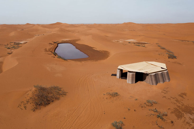 3D printed concrete habitat shelters reforestation volunteers in mongolia's desert