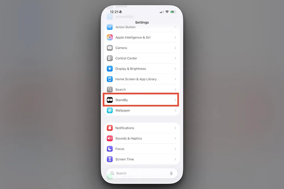 screenshot for StandBy mode