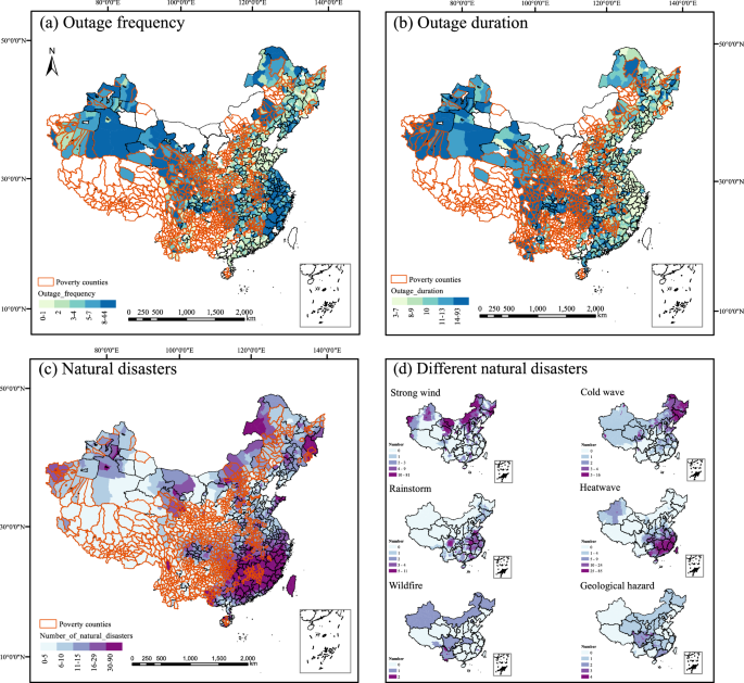 Unequal power outages induced by natural disasters
