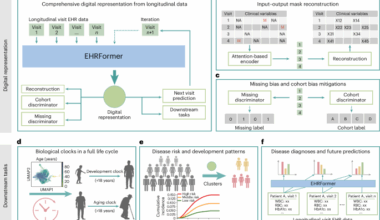 A full life cycle biological clock based on routine clinical data and its impact in health and diseases