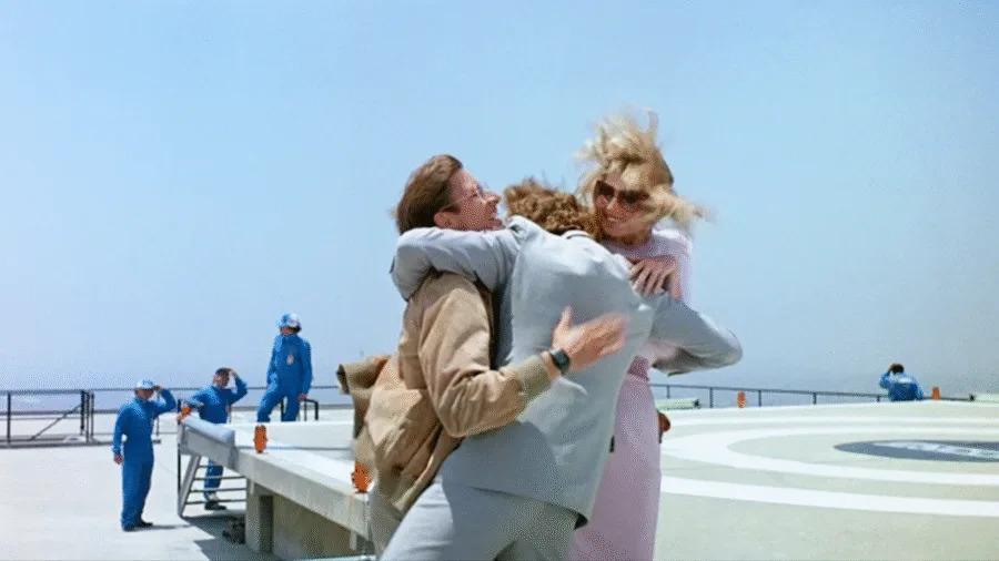 Bruce Boxleitner, Jeff Bridges, and Cindy Morgan in the original 1982 <em>Tron</em>