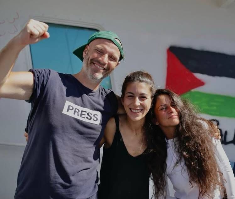 Cork Comedian Tadhg Hickey (green hat) pictured with other members of the Global Sumud Flotilla. Photo: Instagram