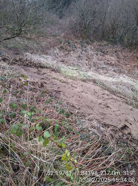Slurry dumped near the Glennafalla River in Co Waterford. Picture: Waterford City and County Council