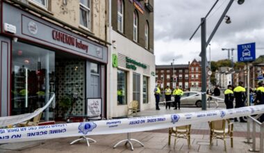 Armed gardaí investigate reported stabbing in centre of Cork City that leaves two men in hospital
