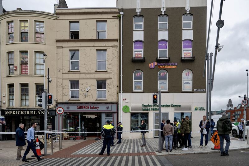 Witnesses say a fight broke out between two men near a bakery and cafe on Patrick’s Street at noon. Picture: Chani Anderson