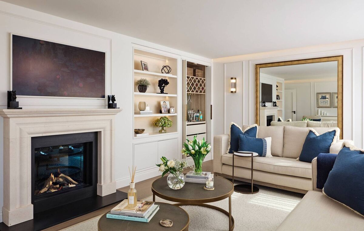 The living room in Sarah Louise Dunne's Mount Merrion home. Picture: Philip Lauterbach The living room in Sarah Louise Dunne's Mount Merrion home. Picture: Philip Lauterbach