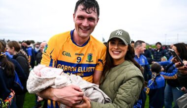 New dad Adam Flanagan celebrates with cup
