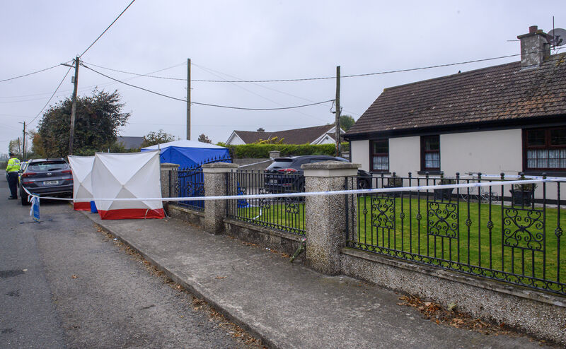  Gardaí maintain a presence outside a residence on Rockview Terrace, Doneraile on Sunday. Picture: Dan Linehan