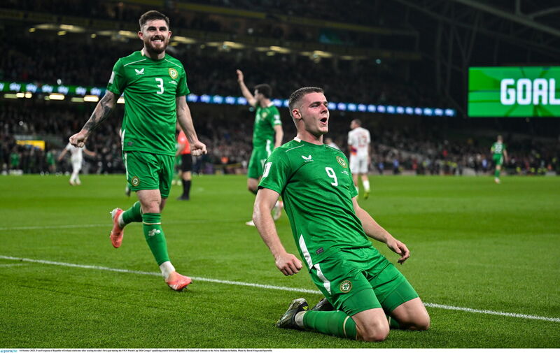 Evan Ferguson celebrates the winner. Picture: David Fitzgerald/Sportsfile