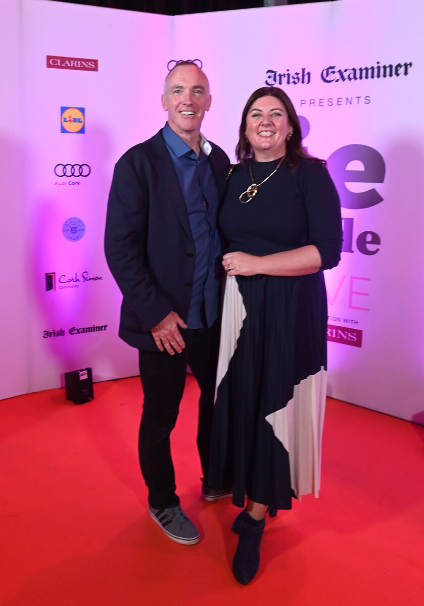  Staff photographer Larry Cummins and Caroline Delaney, Irish Examiner Features at ieStyle Live 2025 at City Hall, Cork, presented by The Irish Examiner in association with Clarins. Picture: Larry Cummins