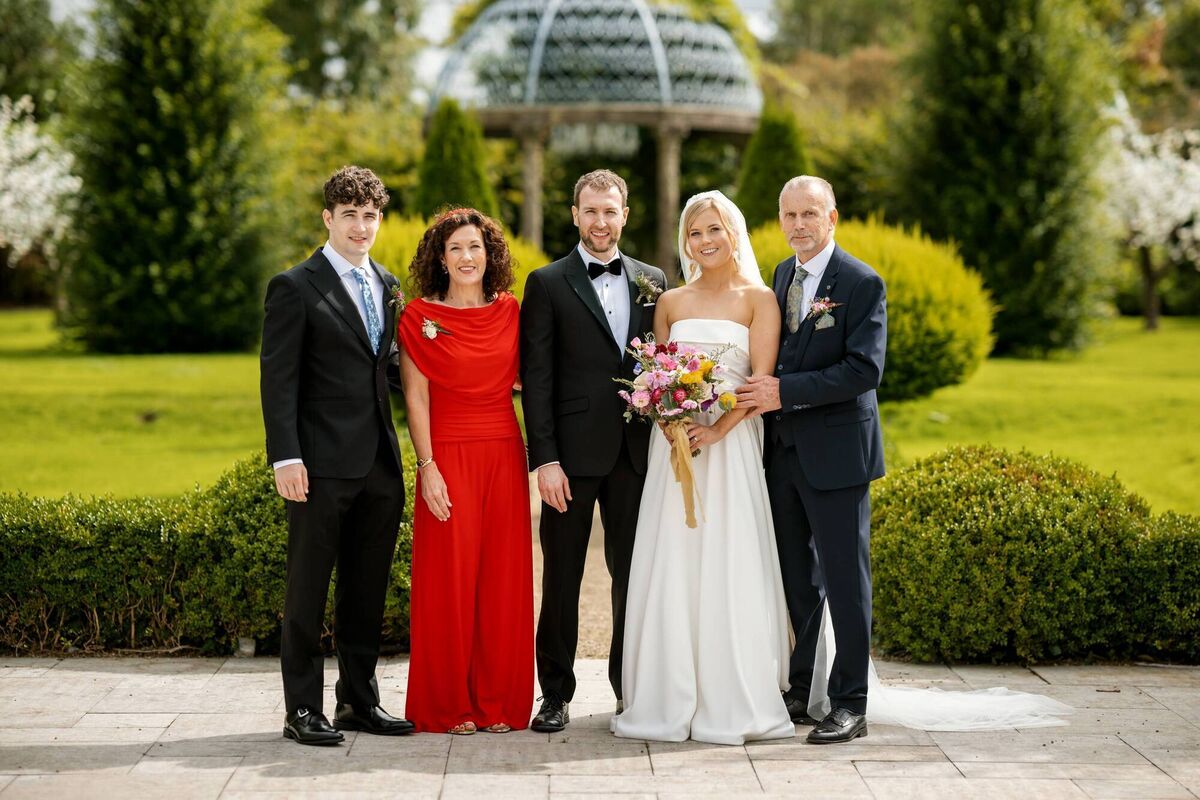 Niamh O’Connor and Reuben O’Hea with Niamh's parents Joan and Jerry and her brother Diarmuid. Pictures: Janusz Trzesicki Photography